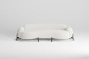 Pebble Collection Bespoke Sofa – Cashmere-Touch Upholstery, Sculpted Black Walnut Plinth